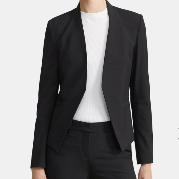 Theory black open blazer in stretched wool - Picture 1 of 6